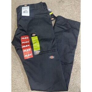 NWT Mens Dickies Skinny Straight Leg Work Pants Size 31x32 Black